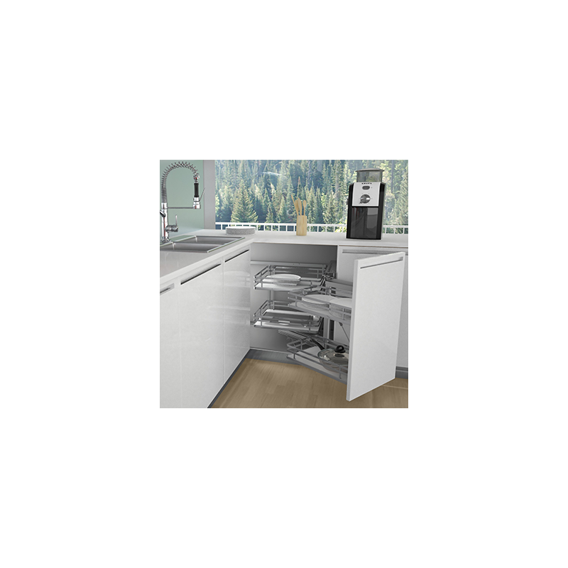 Sige pull-out corner unit (right) soft opening and closing, white ...