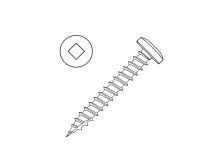 10g x 2 T17 Thread Cutting Screw Pan Head Square Drive SS 304