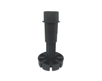 Cabinet plinth leg, adjustable 110-170mm, leg only, black, box 200