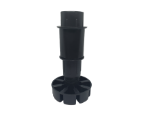 Cabinet plinth leg, adjustable 90-180mm, leg only, black, box 200