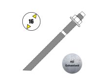 Konnect Chem Studbolt M16x190 Gal Class 5.8 (incl n/w+driver)