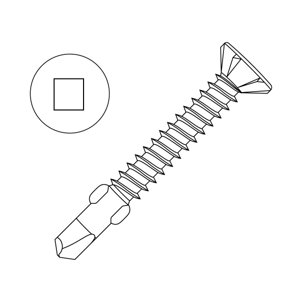 10G-16 Steeltite CL4 CSK Square Decking Wing SDS (Var Lengths)