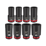 Milwaukee Shockwave Deep 6 Point Impact Socket 3/4" Drive 8pc Set 21-41mm