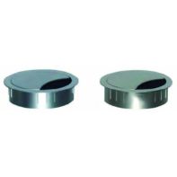 X ~ EXIT R80 round cable outlet, Dia 80mm, zinc alloy, brushed nickel finish