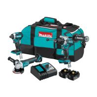 Makita 18V LXT 3 - Piece Hammer Drill / Impact Driver / Grinder Kit (with 2 x 5.0Ah Batteries, Charger & Bag)