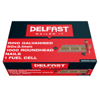 Delfast Round Head Ring Shank Collated Nails Galvanized 50x2.87 Delfast Cell (Pack 1000/1)