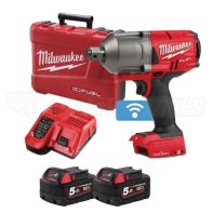 Milwaukee ONE-KEY M18 FUEL High Torque Wrench 3/4" Friction Ring (2 x 5.0Ah Red Lithium Batteries, M12-18 Dual Volt Charger & Carry Case)