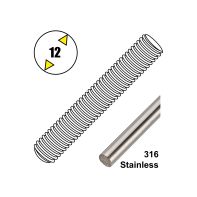 Threaded Rod A4-70/316 DIN976-1A Stainless SteelM12 X 1.0mtr